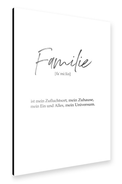 Alu-Dibond "Familie Definition" 30x20 cm artboxONE