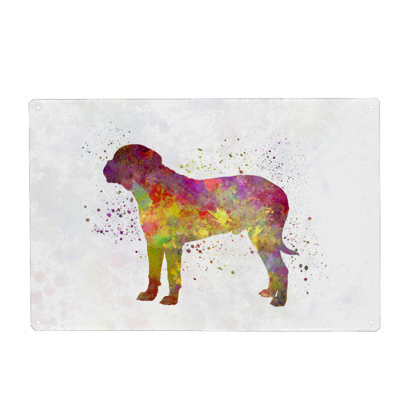 Holzbild "Bullmastiff in watercolor" artboxONE - Tiere,Abstrakt