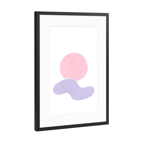 Poster mit Rahmen Schwarz (Metallic) "Simple Sun in the Sky" artboxONE - Natur,Abstrakt - Simple,Minimal,Shape,Sky,Light,Sunset,Dusk,Bunt,Colorful