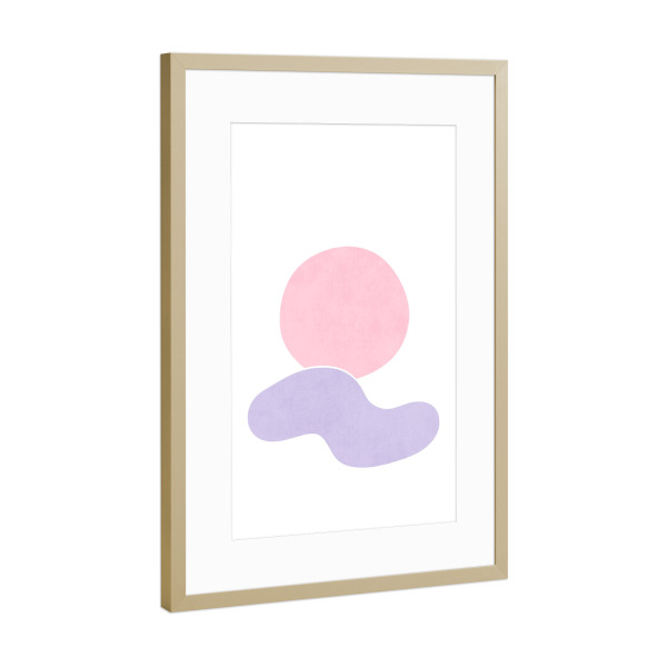 Poster mit Rahmen Gold "Simple Sun in the Sky" artboxONE - Natur,Abstrakt - Simple,Minimal,Shape,Sky,Light,Sunset,Dusk,Bunt,Colorful