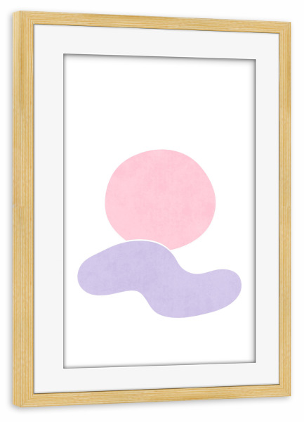 Poster mit Rahmen kiefer "Simple Sun in the Sky" artboxONE - Natur,Abstrakt - Simple,Minimal,Shape,Sky,Light,Sunset,Dusk,Bunt,Colorful