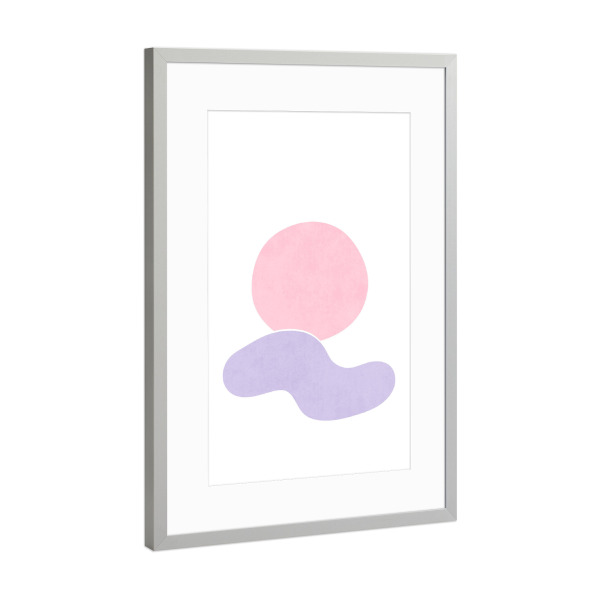 Poster mit Rahmen Silber "Simple Sun in the Sky" artboxONE - Natur,Abstrakt - Simple,Minimal,Shape,Sky,Light,Sunset,Dusk,Bunt,Colorful