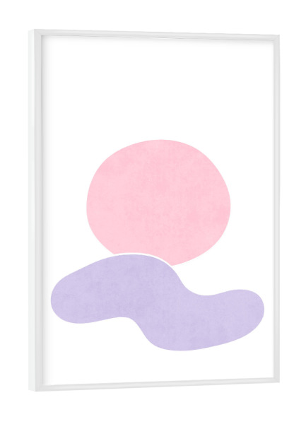 Poster mit weißem Rahmen "Simple Sun in the Sky" artboxONE - Natur,Abstrakt - Simple,Minimal,Shape,Sky,Light,Sunset,Dusk,Bunt,Colorful