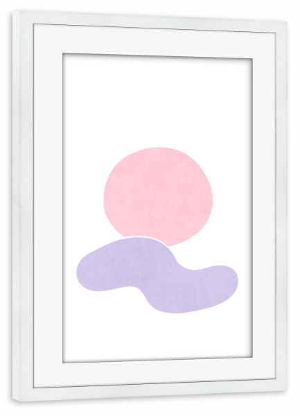 Poster mit Rahmen weiß "Simple Sun in the Sky" artboxONE - Natur,Abstrakt - Simple,Minimal,Shape,Sky,Light,Sunset,Dusk,Bunt,Colorful