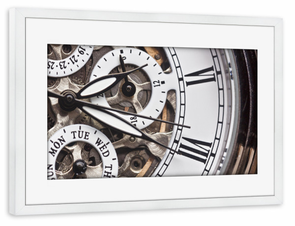 Poster mit Rahmen weiß "Zifferblatt einer Uhr" artboxONE - Abstrakt