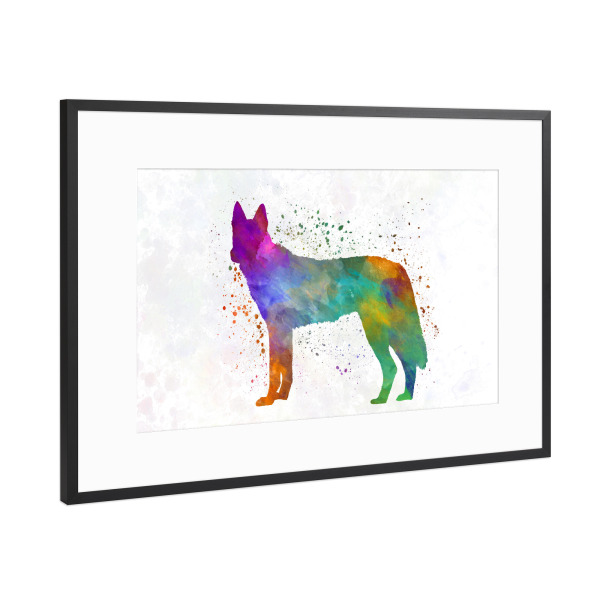 Poster mit Rahmen Schwarz (Metallic) "Czechoslovakian Wolfdog" artboxONE - Tiere,Abstrakt