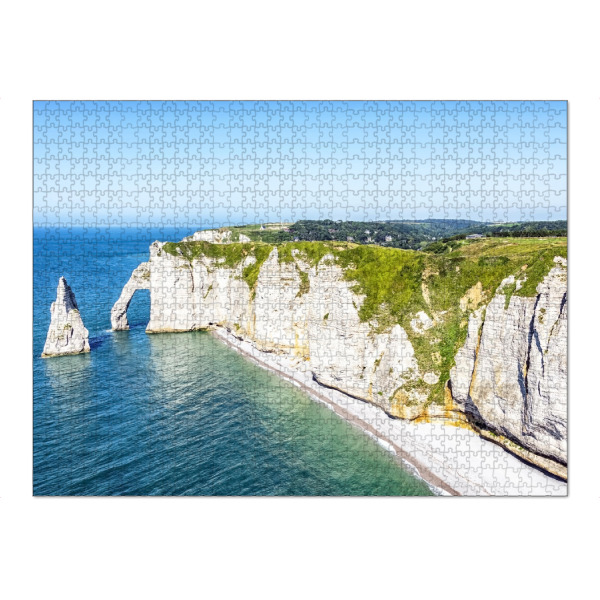 Puzzle Ravensburger "Etretat Cliffs And Beach" artboxONE - Natur,Reise,Reise / Strand und Meer,Reise / Länder