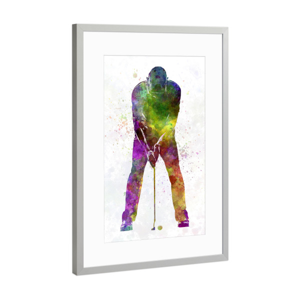 Poster mit Rahmen Silber "Male golf player-a" artboxONE - Abstrakt,Sport