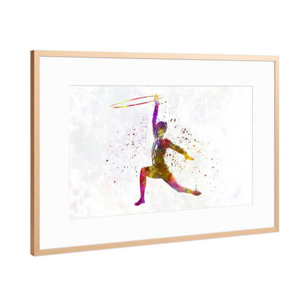 Poster mit Rahmen Kupfer "Rhythmic gymnastics watercolor-l" artboxONE - Abstrakt,Sport