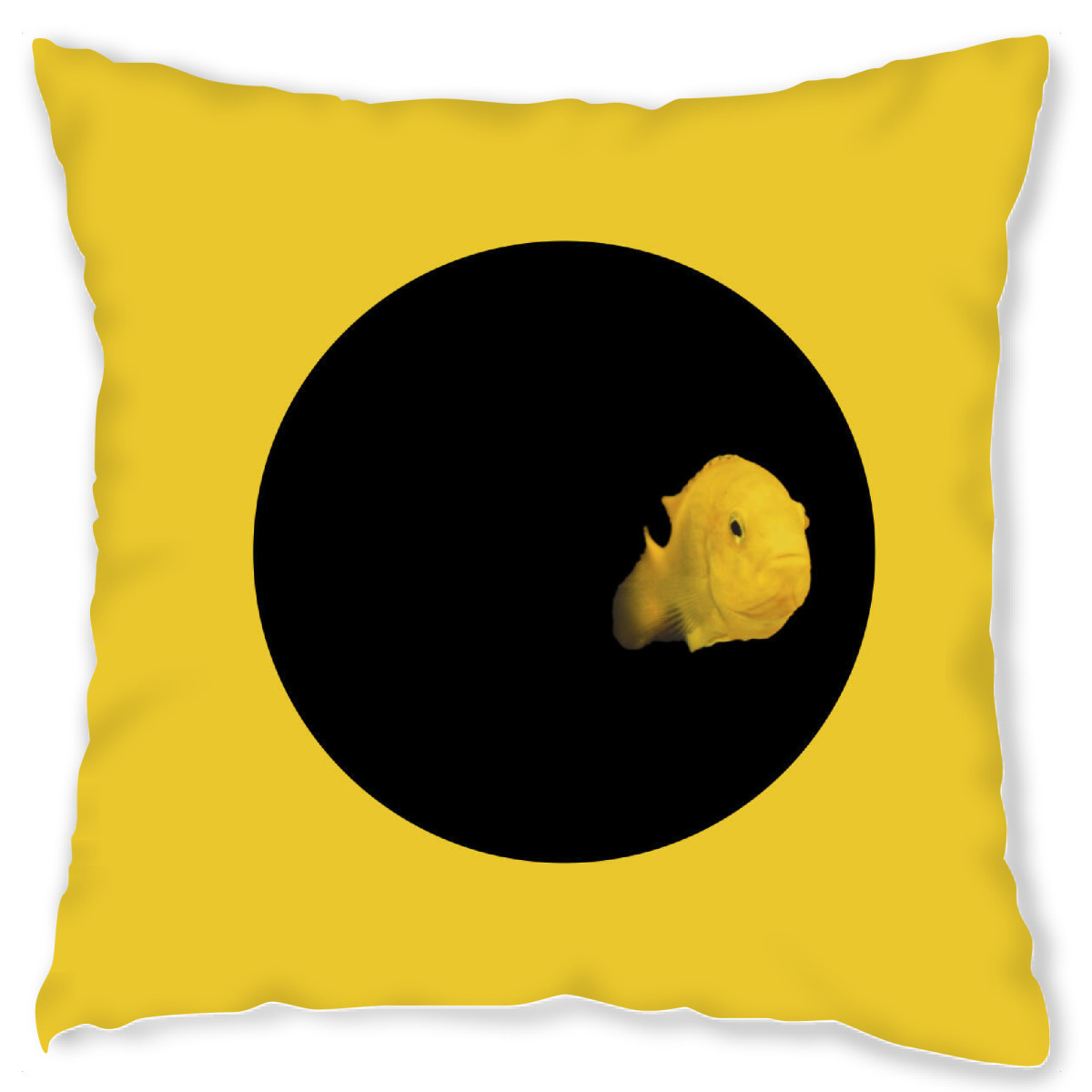 Design-Kissen "YELLOW FISH" artboxONE - Tiere - Fish,Pillow,Nature,Cesarebellassai,Sea,Art,Interior design,Homedecor,Design,Water,Collage