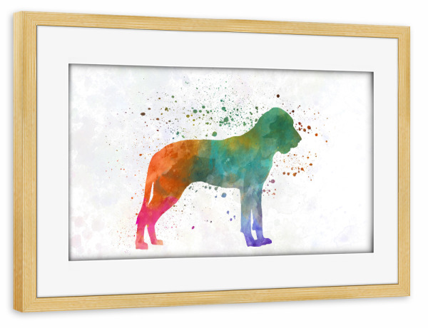 Poster mit Rahmen kiefer "Great Gascony Blue in watercolor" artboxONE - Tiere,Abstrakt