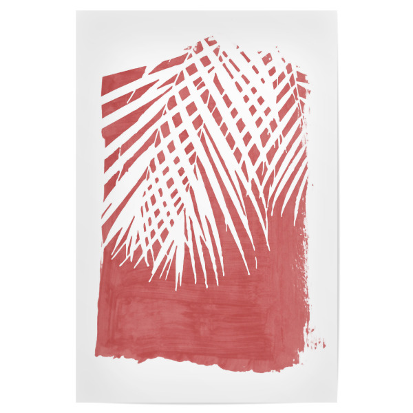 Poster "Palm Leaves Silhouette on Red" artboxONE - Natur,Floral