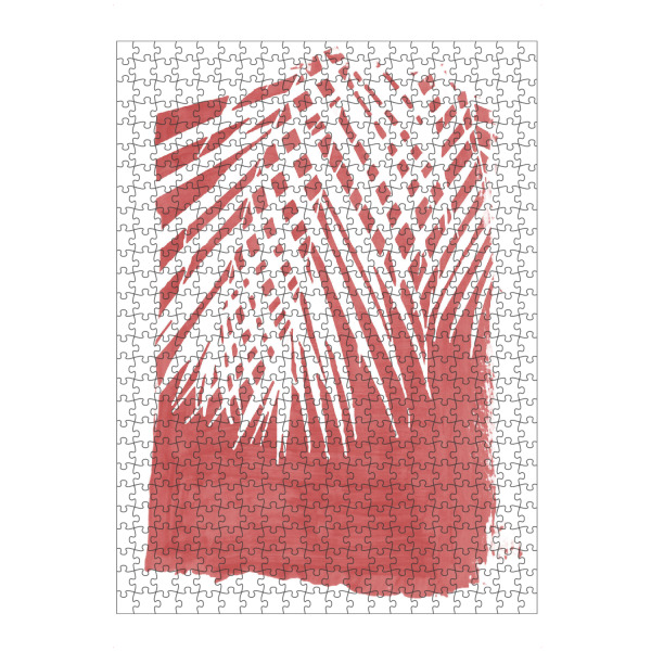 Puzzle Ravensburger "Palm Leaves Silhouette on Red" artboxONE - Natur,Floral