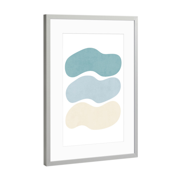 Poster mit Rahmen Silber "Simple Beach Colors and Shapes" artboxONE - Natur,Abstrakt