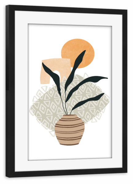 Poster mit Rahmen schwarz "Palm Leaves Still Life" artboxONE - Natur,Floral
