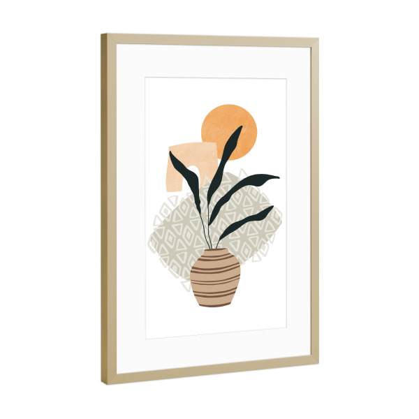 Poster mit Rahmen Gold "Palm Leaves Still Life" artboxONE - Natur,Floral