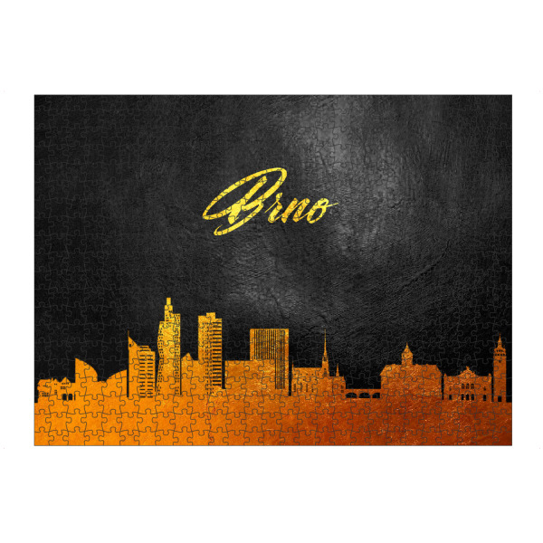 Puzzle Ravensburger "Brno Czech Republic Gold Skyline" artboxONE - Städte - Gold,Brno,Skyline,Czech republic - Bild gold