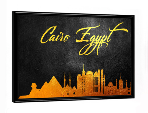 Poster mit schwarzem Rahmen "Cairo Egypt Gold Skyline" artboxONE - Städte - Gold,Skyline,Cairo,Egypt