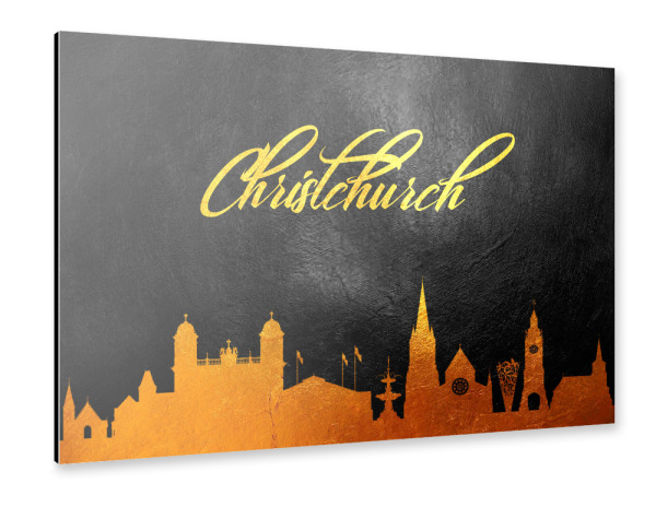 Alu-Dibond "Christchurch New Zealand Gold" 30x20 cm artboxONE