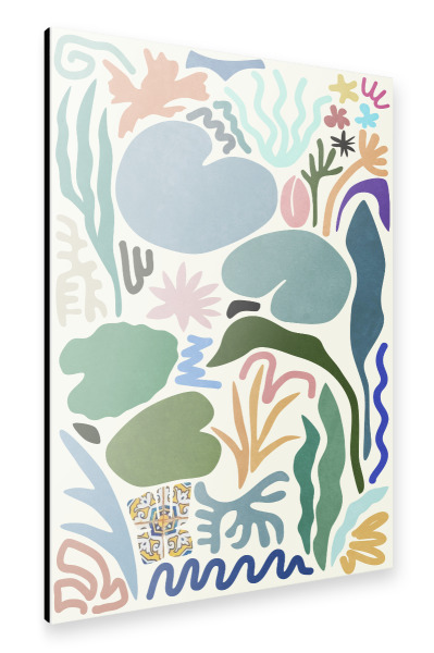 Alu-Dibond "Lily Pond Collage" 30x20 cm artboxONE