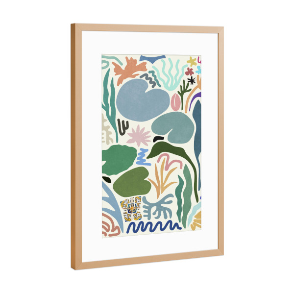 Poster mit Rahmen Kupfer "Lily Pond Collage" artboxONE - Natur,Abstrakt