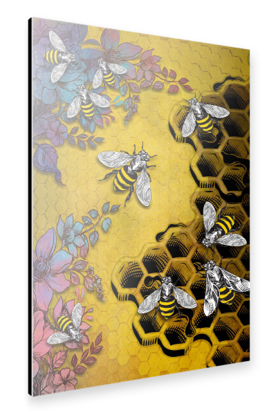 Alu-Dibond "Bee and honey" 30x20 cm artboxONE