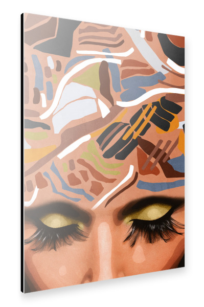Alu-Dibond "Geometric Woman Portrait in color" 30x20 cm artboxONE
