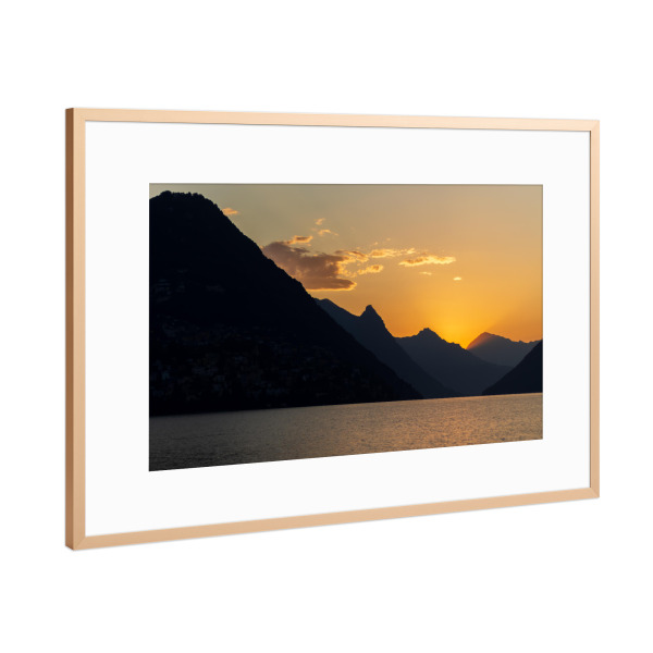 Poster mit Rahmen Kupfer "Sonnenaufgang im Sommer" artboxONE - Städte,Natur,Reise,Reise / Länder