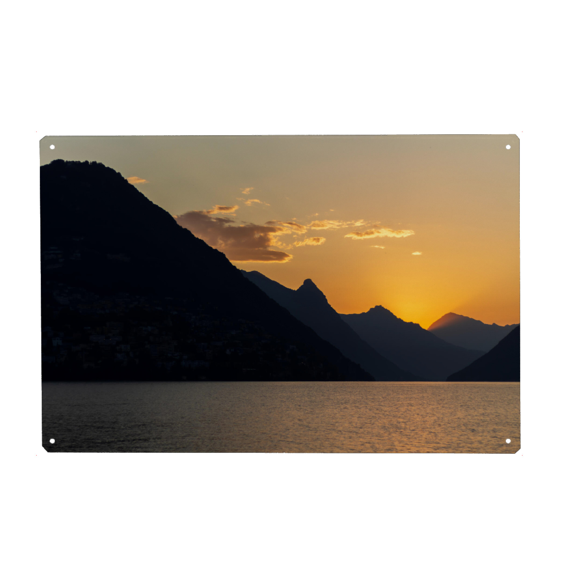 Metall Poster "Sonnenaufgang im Sommer" artboxONE - Städte,Natur,Reise,Reise / Länder