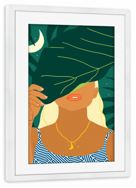 Poster mit Rahmen weiß "To The Moon & Never Back" artboxONE - Menschen