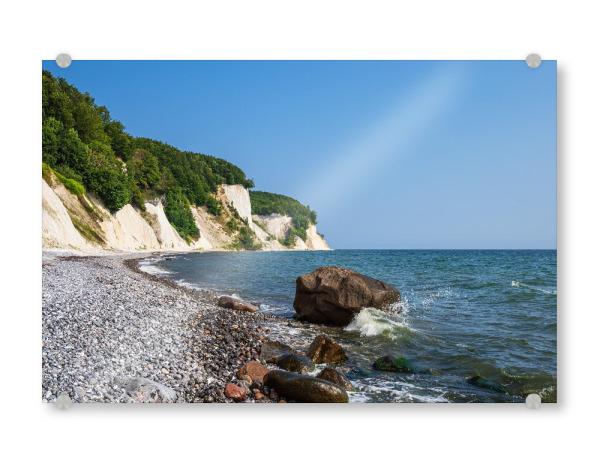 Acrylglasbild "Felsen, Welle, Kreideküste" artboxONE - Natur,Reise,Reise / Strand und Meer