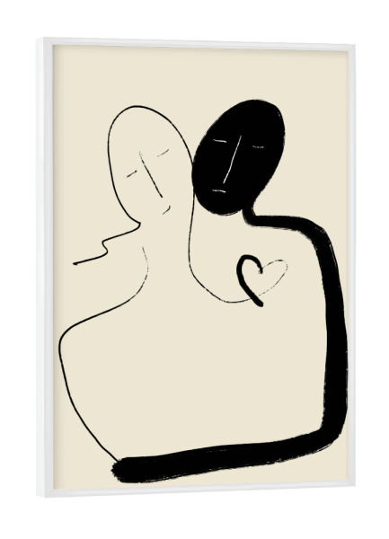 Poster mit weißem Rahmen "TOGETHER WITH YOU" artboxONE - Liebe