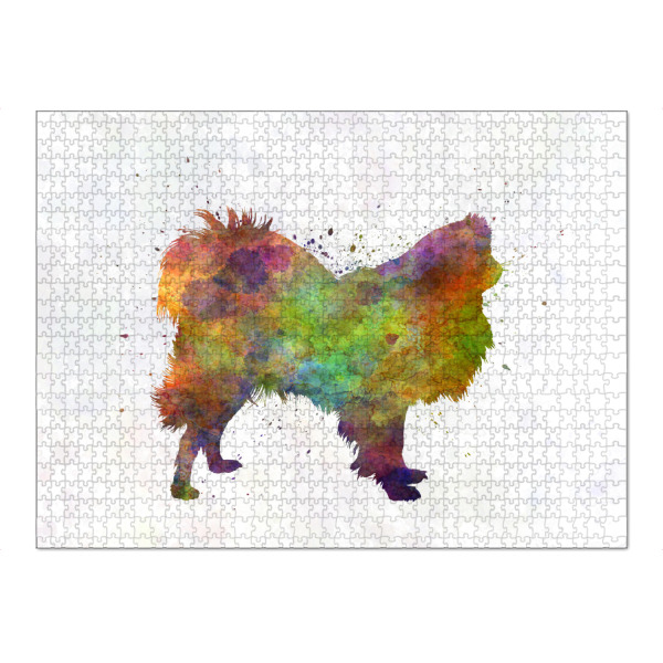 Puzzle Ravensburger "Japanese Chin in watercolor" artboxONE - Tiere,Abstrakt - Dog,Dogs,Pet,Animal,Mammal,Watercolor,Dog poster,Illustration,Abstract