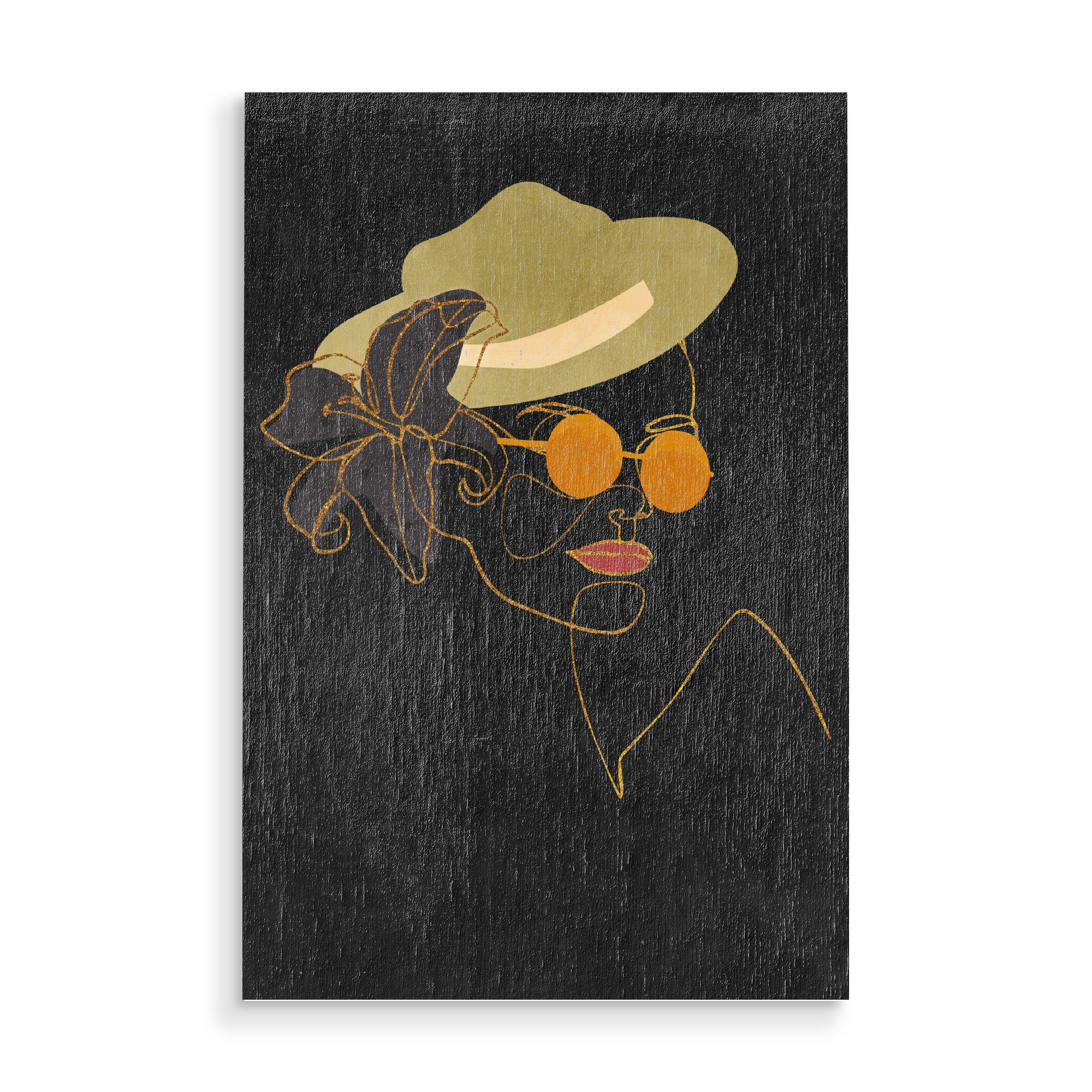 Holzbild "Line portrait" artboxONE - Natur,Floral,Abstrakt
