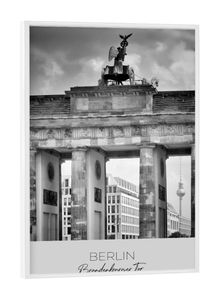 Poster mit weißem Rahmen "Im Fokus: BERLIN Brandenburger Tor" artboxONE - Städte / Berlin,Schwarzweiß,Architektur