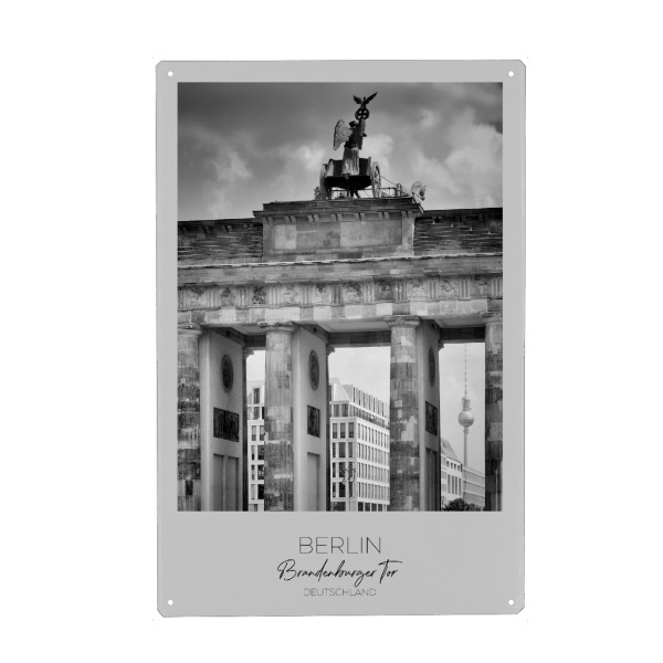 Holzbild "Im Fokus: BERLIN Brandenburger Tor" artboxONE - Städte / Berlin,Schwarzweiß,Architektur