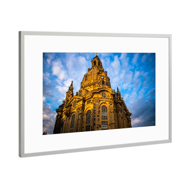 Poster mit Rahmen Silber "Frauenkirche" artboxONE - Städte,Architektur,Arcadia,Städte / Dresden