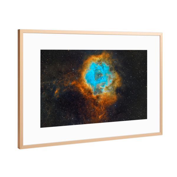 Poster mit Rahmen Kupfer "Rosettennebel in HSO" artboxONE - Galaxy