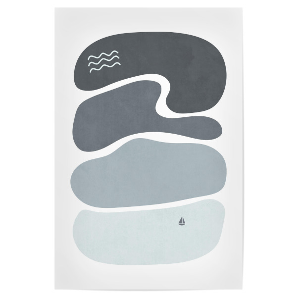 Poster 30x20 cm "Simple Ocean Shapes" artboxONE - Natur,Abstrakt - Simple,Shape,Sea,Ocean,Waves,Beach,Minimal,Formen,Abstract,Abstrakt