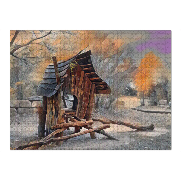 Puzzle Ravensburger "Das Holzhaus" artboxONE - Natur,Abstrakt,Architektur