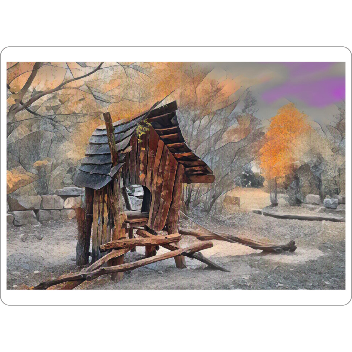 Tischset "Das Holzhaus" artboxONE - Natur,Abstrakt,Architektur