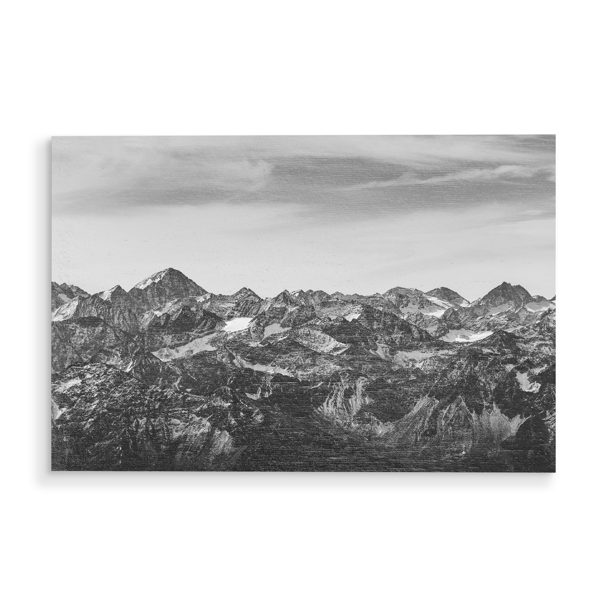 Holzbild "Bergwelt in schwarzweiss" artboxONE - Natur,Reise,Schwarzweiß