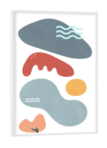 Poster mit weißem Rahmen "Colorful Landscape Nature Shapes" artboxONE - Natur,Abstrakt,Geometrie
