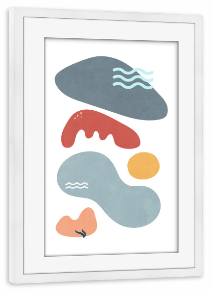 Poster mit Rahmen weiß "Colorful Landscape Nature Shapes" artboxONE - Natur,Abstrakt,Geometrie