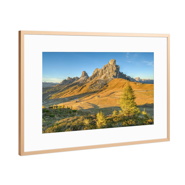 Poster mit Rahmen Kupfer "Passo di Giau in den Dolomiten" artboxONE - Natur,Reise,Reise / Länder