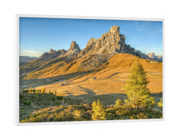Poster mit weißem Rahmen "Passo di Giau in den Dolomiten" artboxONE - Natur,Reise,Reise / Länder
