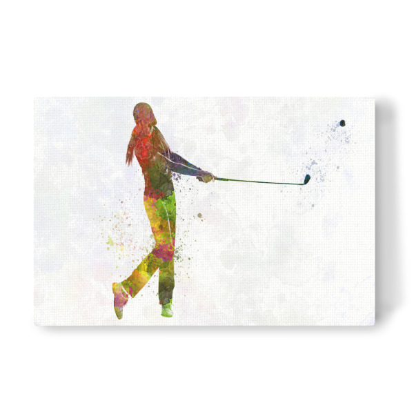 Leinwandbild "Female golf player-a" artboxONE - Abstrakt,Sport