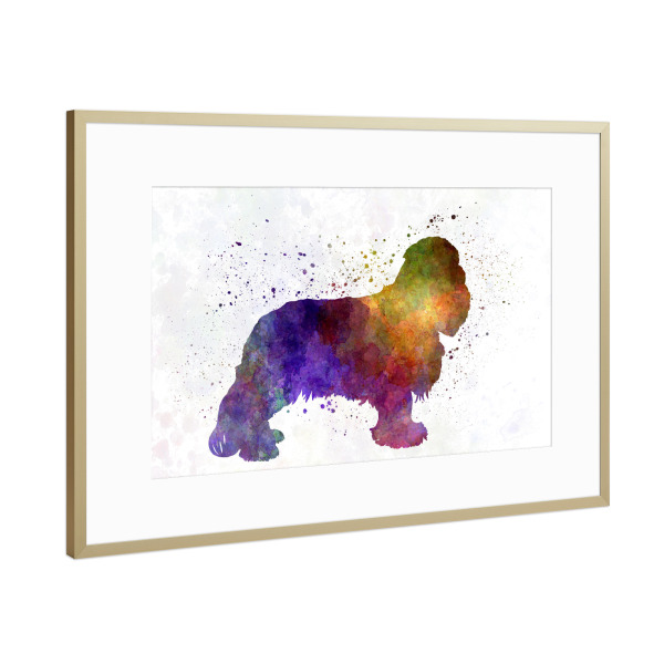 Poster mit Rahmen Gold "Cavalier King Charles Spaniel" artboxONE - Tiere,Abstrakt