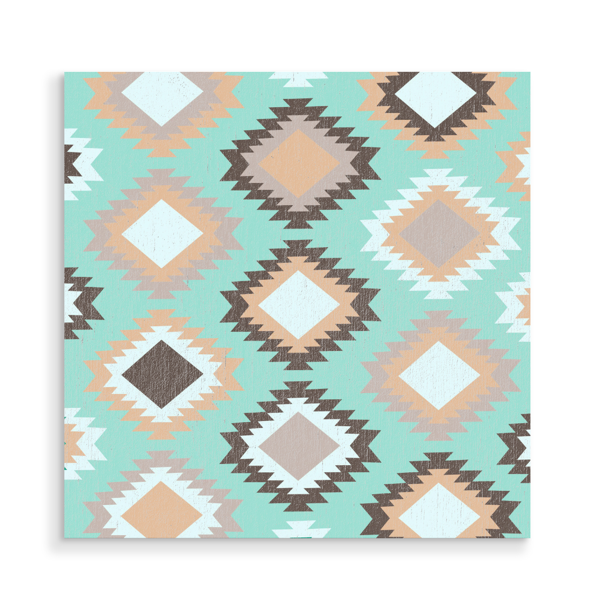 Holzbild "Boho Muster Grün" artboxONE - Reise,Abstrakt,Geometrie