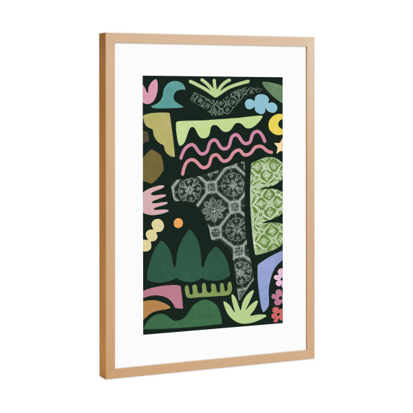 Poster mit Rahmen Kupfer "On the Hill" artboxONE - Natur,Abstrakt - Abstract,Nature,Botanical,Simple,Shape,Colorful,Plant,Tropical,Flora